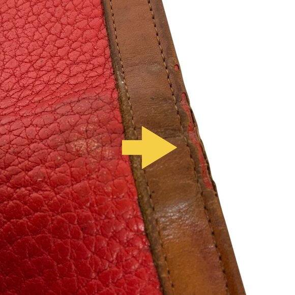 Vintage Dooney & Bourke All Weather Leather Wallet Red Brown Snap Closure - Picture 10 of 12
